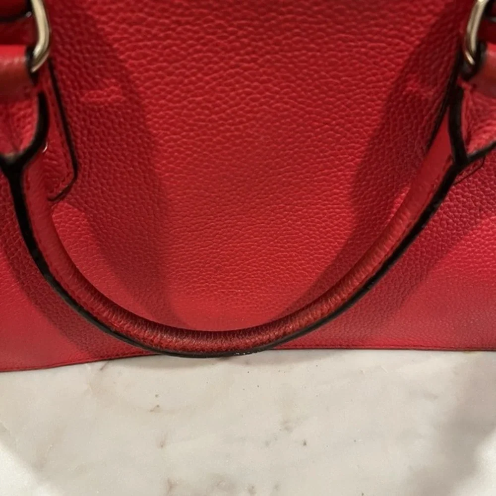 Kate Spade New York Mulberry Street Lise Satchel Crossbody Pebble‎ Red Leather